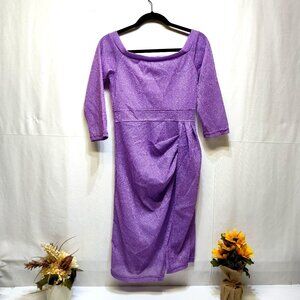 Off-Shoulder Evening Party Midi Bodycon Glitter Med Dress Elegant Sexy Side Slit